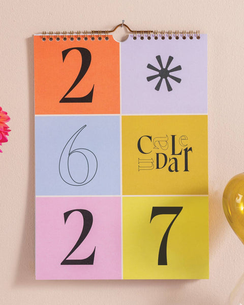 academic calendar with a bold and colorful design
