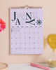 academic calendar with a bold and colorful design