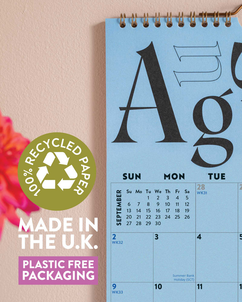 academic calendar with a bold and colorful design