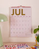 spiral bound mid-year calendar with a bold and colorful design