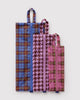 3d zip set in three unique plaid patterns