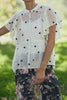 Accent Ruffle Polka Dot Blouse