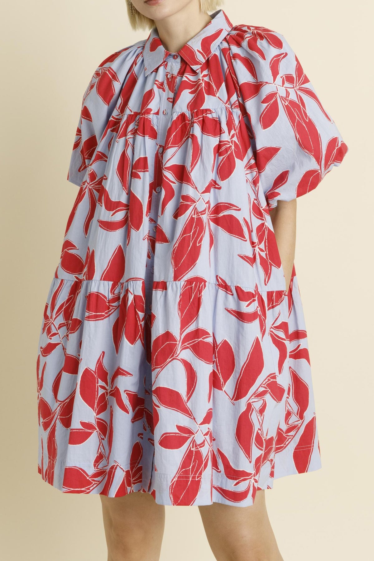 Addie Bold Flower Sky Blue Puff Sleeve Dress *XS-L* | Women’s Clothing ...