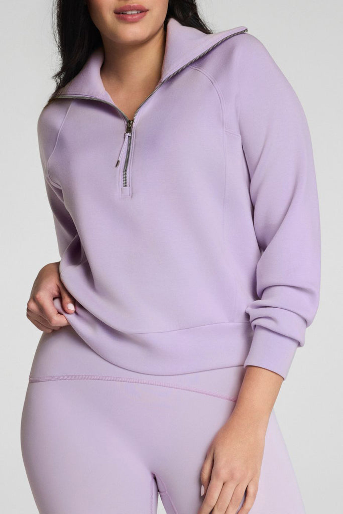 airessentials half zip pullover in verbena from spanx