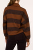 airessentials rugby shirt in two tone brown stripes from spanx