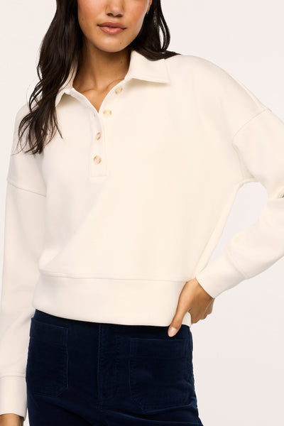 airessentials rugby shirt in ivory from spanx