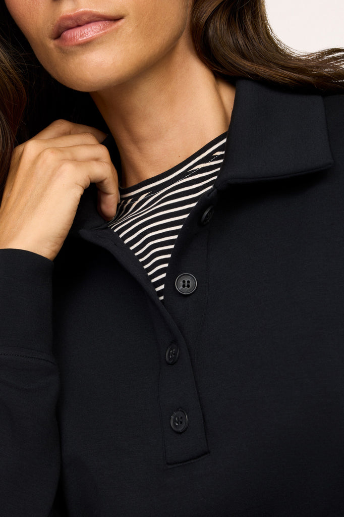 airessentials rugby shirt in very black from spanx