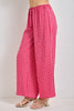 comfortable pull-on pants in fuchsia and pink gingham