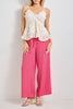 comfortable pull-on pants in fuchsia and pink gingham
