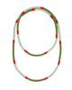 Allie Long Seed Bead Necklace  in olive, mint, and red 