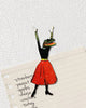 Whimsical Wooden Magnet alligator lady