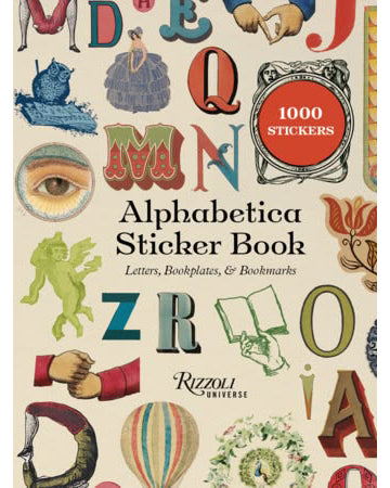 sticker book of letters, numbers, bookplates, and bookmarks 