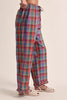 lightweight pull-on pants in a colorful plaid pattern