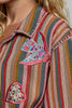 boho striped jacket with special floral patchwork details throughout