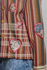 boho striped jacket with special floral patchwork details throughout