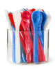 resin spoons in red, white, and blue
