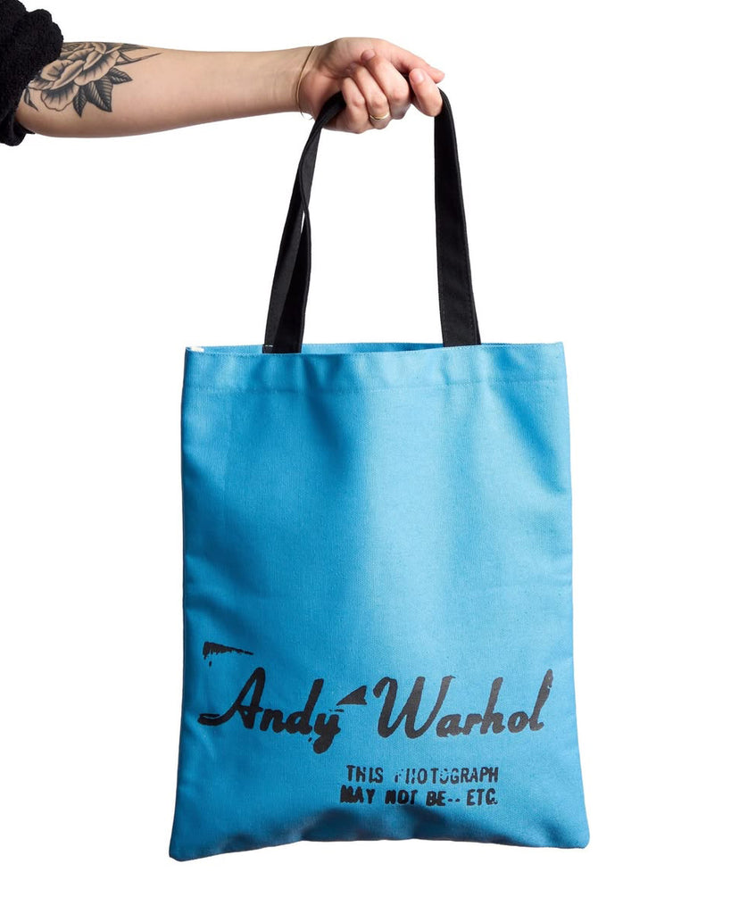 tote bag featuring iconic soup can artwork by andy warhol 