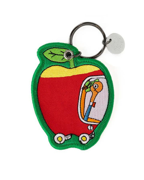 lowly worm apple car patch keychain