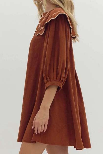 Audrey Ginger Corduroy Flounce Collar Dress *S-L* | Women's Clothing | Personify Personify Shop Audrey Ginger Corduroy Flounce Collar Dress *S-L* | Women's Clothing | Personify Personify Shop
