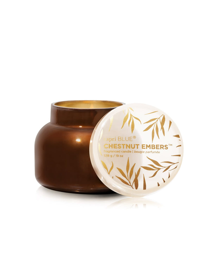 Chestnut Embers Autumn Glow Signature Candle from capri blue