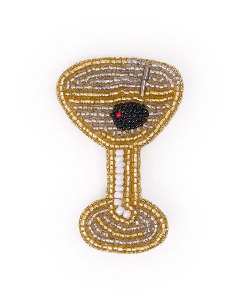 avery beaded brooch pin martini