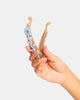 banana clip in sky blue and taupe