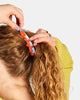 banana clip in sky blue and poppy red 