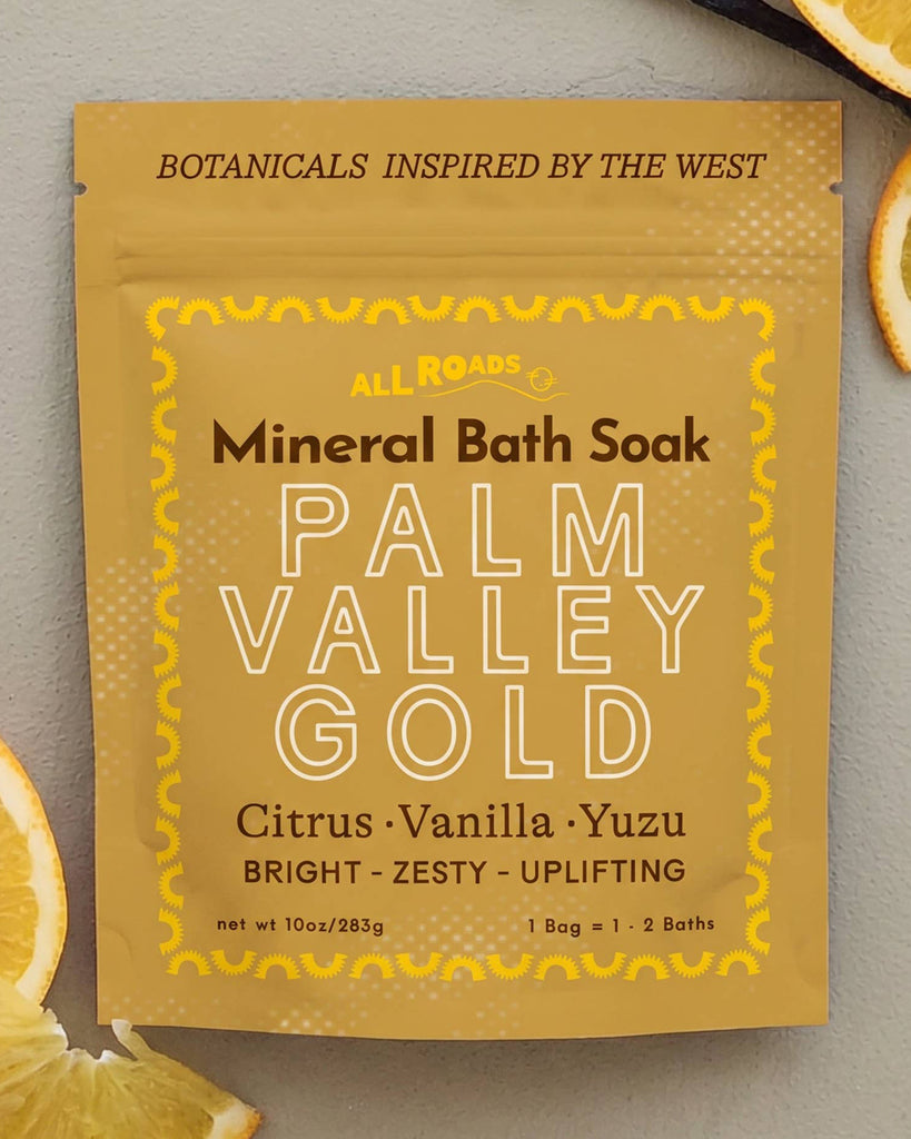 mineral bath soak, palm valley gold