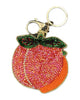 beaded bag charm in the shape of a peach