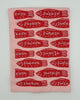 beaded towel with red swedish fish 