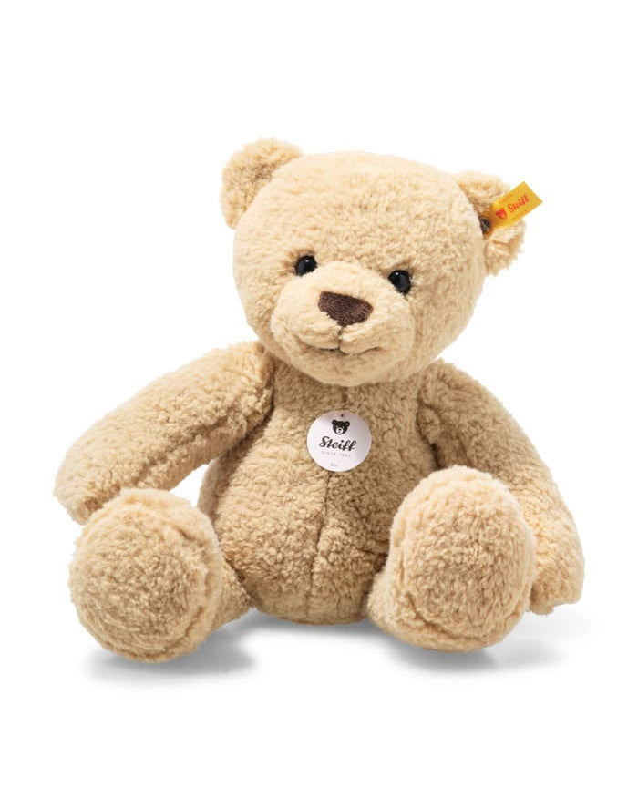 plush teddy bear in khaki from steiff