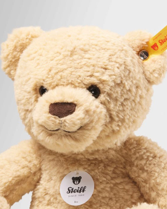 plush teddy bear in khaki from steiff