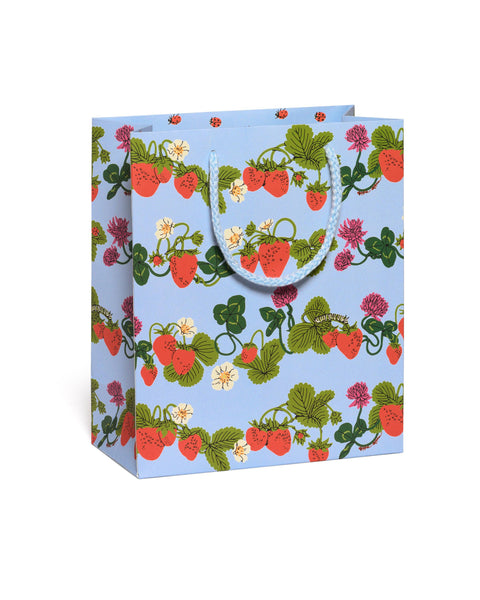 printed gift bag berries and bugs