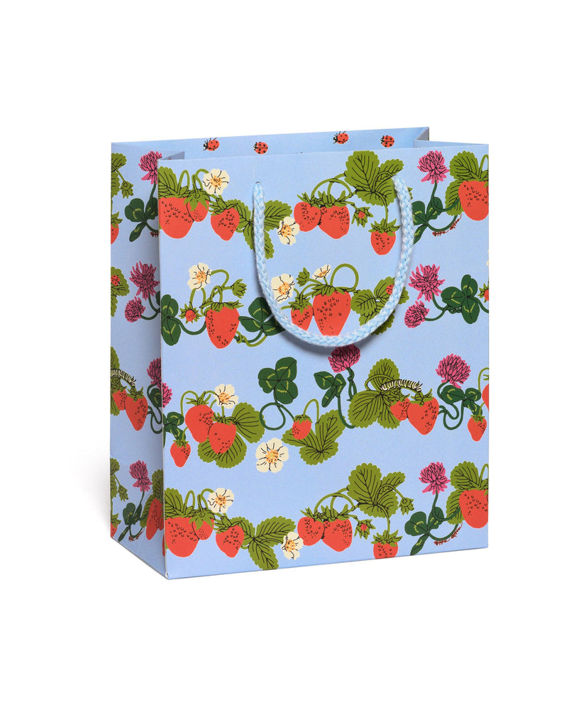 printed gift bag berries and bugs
