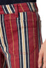 berry stripe cropped wide leg jeans with front patch pockets