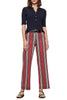 berry stripe cropped wide leg jeans with front patch pockets