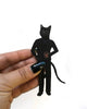 Whimsical Wooden Magnet black cat