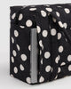 small cloud carry-on bag in black and cream polka dot from baggu
