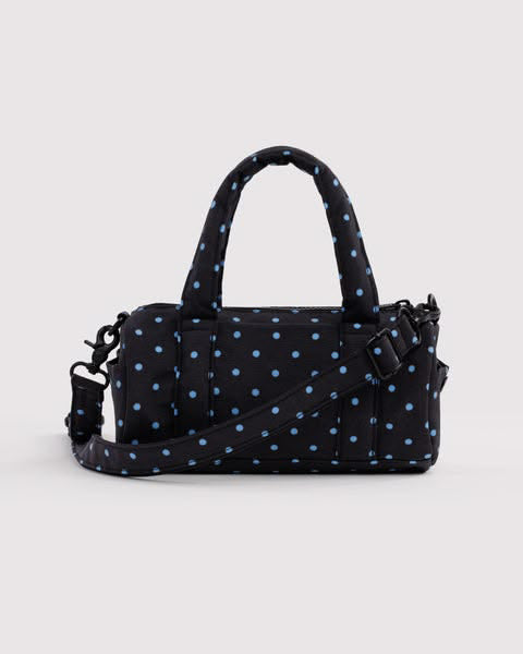 Black & Sky Blue Micro Dot Small Duffle Bag from baggu