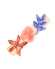french barrette with striking flowers made from cellulose acetate