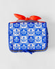 Blue Plaid Floral Hanging Toiletry Bag