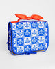 Blue Plaid Floral Hanging Toiletry Bag