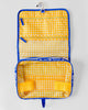 Blue Plaid Floral Hanging Toiletry Bag
