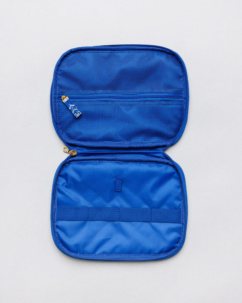 Blue Plaid Floral On-The-Go Tech Pouch