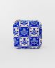 travel jewelry organizer in a blue plaid floral pattern