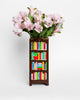 novelty ceramic vase in the shape of a bookshelf