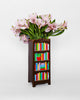 novelty ceramic vase in the shape of a bookshelf