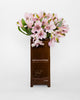 novelty ceramic vase in the shape of a bookshelf