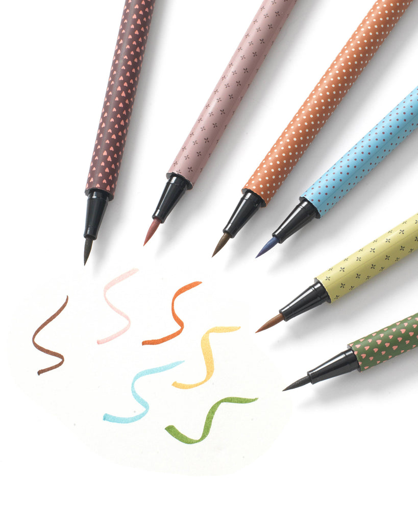 patterned brush pen set 