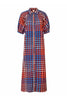flowy maxi dress in a colorful gingham plaid